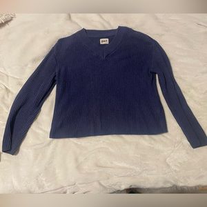 Pact organic cotton blue sweater, small